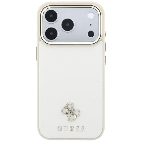 Guess iPhone 17 Pro Max/iPhone 18 Pro Max Deksel Saffiano 4G Classic Logo Beige