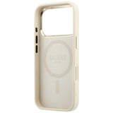 Guess iPhone 17 Pro Max/iPhone 18 Pro Max Deksel Saffiano 4G Classic Logo Beige