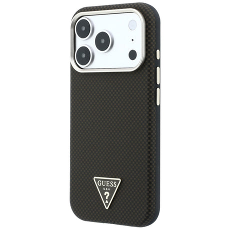 Guess iPhone 17 Pro Max/iPhone 18 Pro Max Deksel Kevlar Triangle Logo Brun