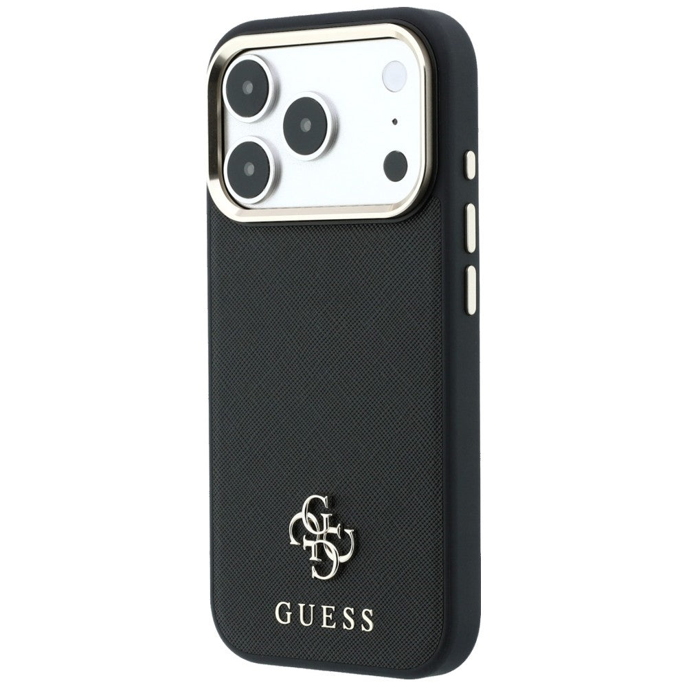 Guess iPhone 17 Pro Max/iPhone 18 Pro Max Deksel Saffiano 4G Classic Logo Svart