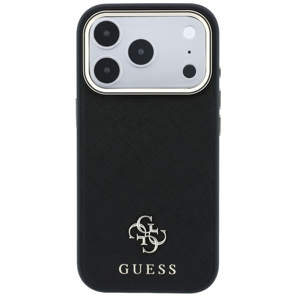 Guess iPhone 17 Pro Max/iPhone 18 Pro Max Deksel Saffiano 4G Classic Logo Svart