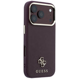 Guess iPhone 17 Pro/iPhone 18 Pro Deksel Saffiano 4G Classic Logo Burgunder