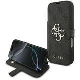 Guess iPhone 17 Pro/iPhone 18 Pro Etui Book 4G Metal Logo Svart