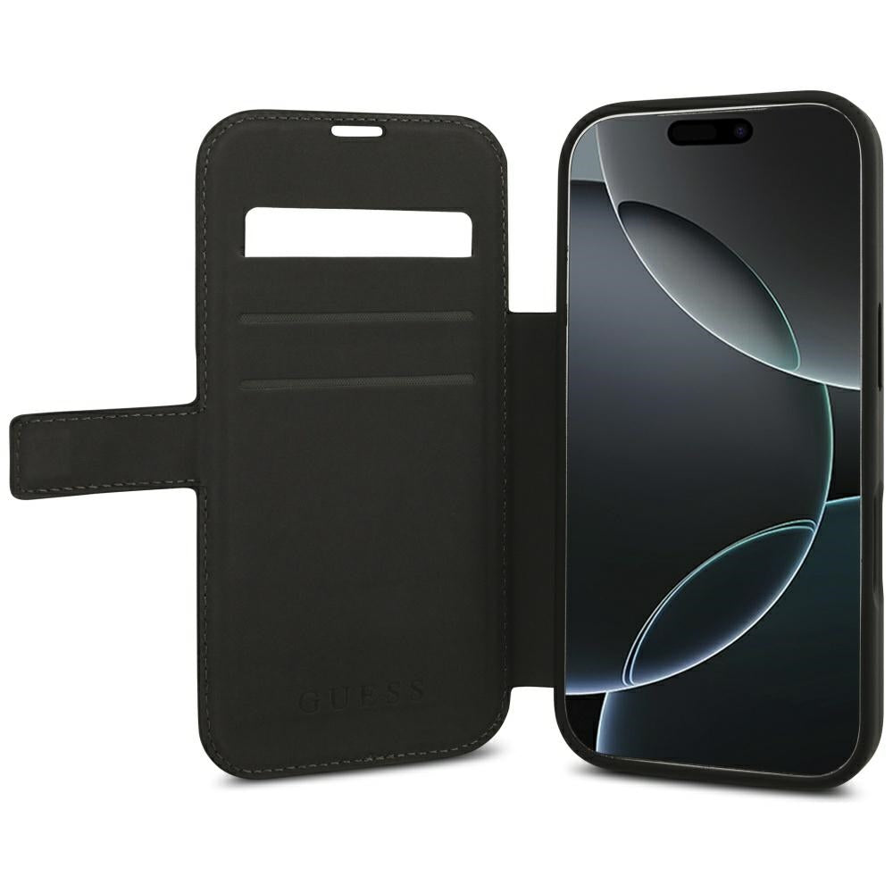 Guess iPhone 17 Pro/iPhone 18 Pro Etui Book 4G Metal Logo Svart