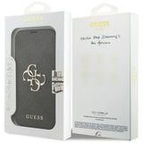 Guess iPhone 17 Pro/iPhone 18 Pro Etui Book 4G Metal Logo Svart