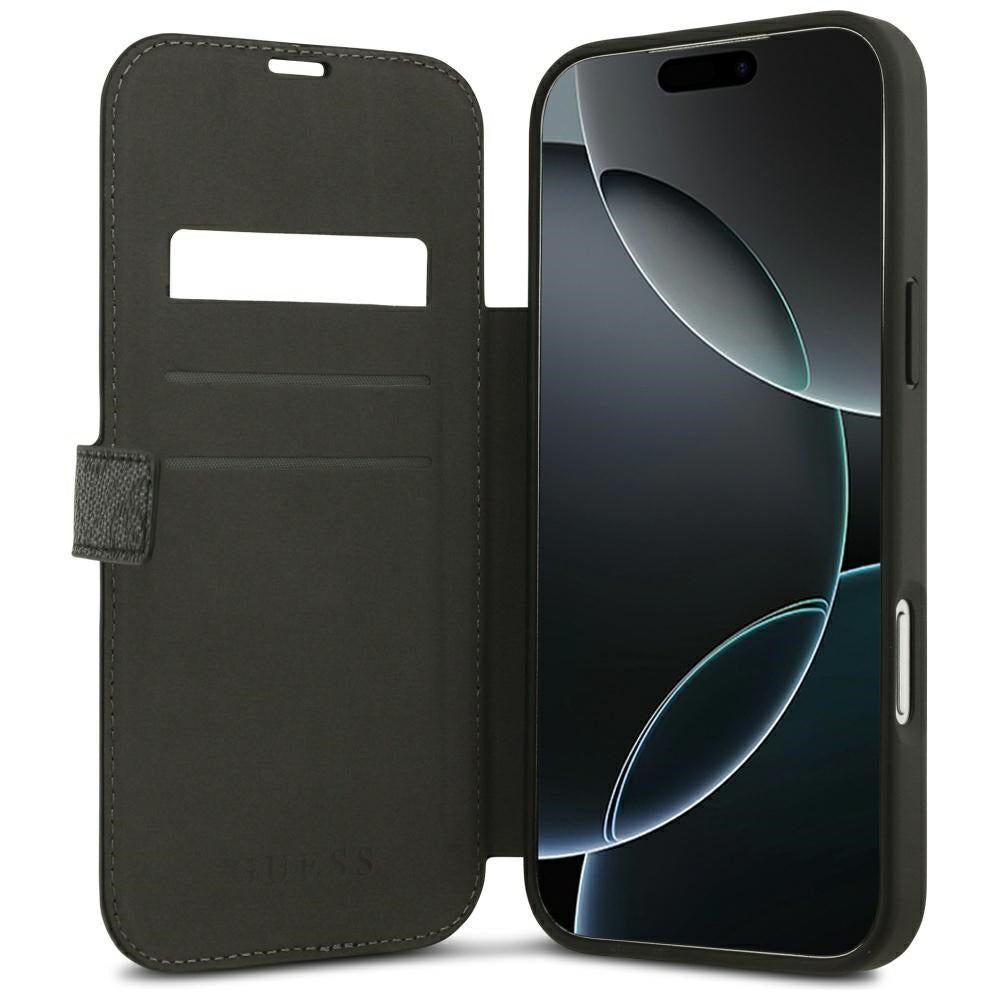 Guess iPhone 17 Pro Max/iPhone 18 Pro Max Etui Book 4G Metal Logo Svart