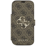 Guess iPhone 17 Pro/iPhone 18 Pro Etui Book 4G Metal Logo Brun
