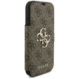 Guess iPhone 17 Pro/iPhone 18 Pro Etui Book 4G Metal Logo Brun