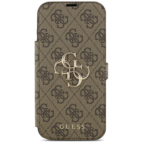 Guess iPhone 17 Pro Max/iPhone 18 Pro Max Etui Book 4G Metal Logo Brun