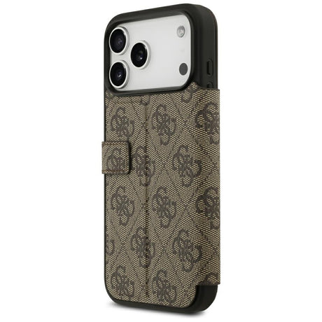 Guess iPhone 17 Pro Max/iPhone 18 Pro Max Etui Book 4G Metal Logo Brun