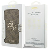 Guess iPhone 17 Pro Max/iPhone 18 Pro Max Etui Book 4G Metal Logo Brun