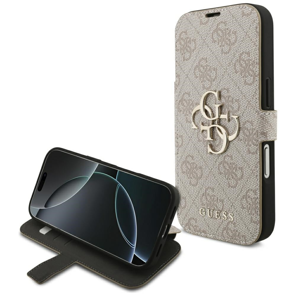Guess iPhone 17 Pro/iPhone 18 Pro Etui Book 4G Metal Logo Rosa