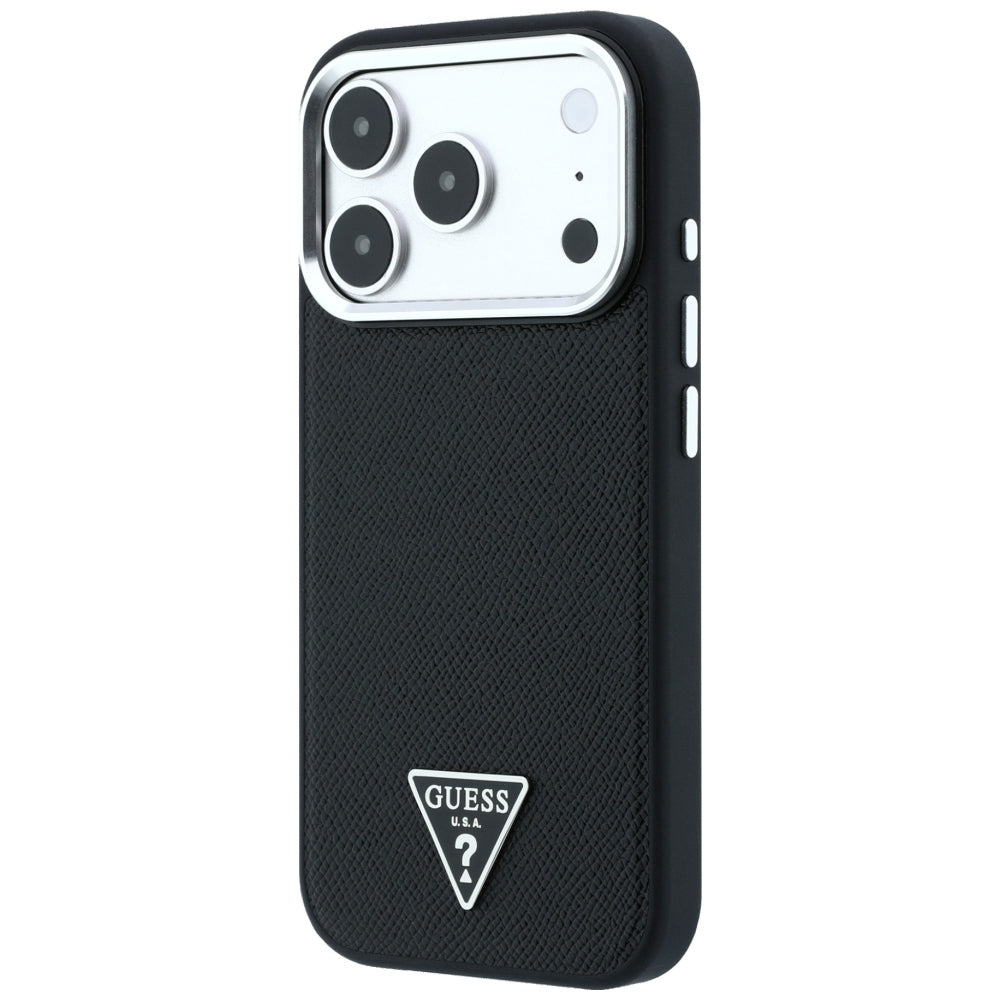 Guess iPhone 17 Pro/iPhone 18 Pro Deksel Grained Triangle Logo Svart