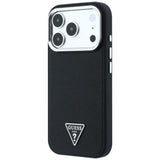 Guess iPhone 17 Pro Max/iPhone 18 Pro Max Deksel Grained Triangle Logo Svart