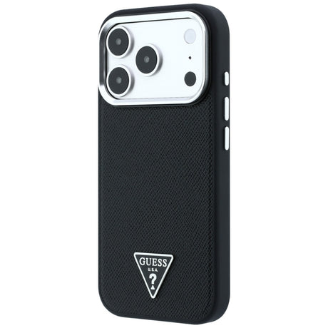Guess iPhone 17 Pro Max/iPhone 18 Pro Max Deksel Grained Triangle Logo Svart