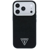 Guess iPhone 17 Pro Max/iPhone 18 Pro Max Deksel Grained Triangle Logo Svart