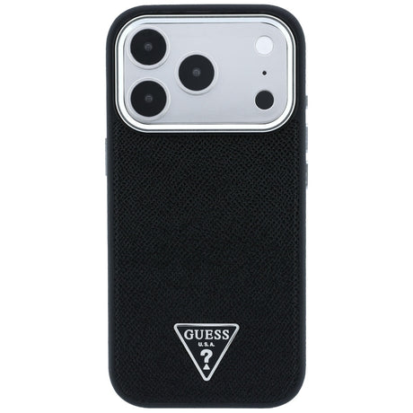 Guess iPhone 17 Pro Max/iPhone 18 Pro Max Deksel Grained Triangle Logo Svart