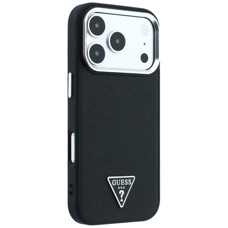 Guess iPhone 17 Pro Max/iPhone 18 Pro Max Deksel Grained Triangle Logo Svart