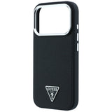 Guess iPhone 17 Pro Max/iPhone 18 Pro Max Deksel Grained Triangle Logo Svart