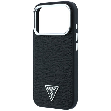 Guess iPhone 17 Pro Max/iPhone 18 Pro Max Deksel Grained Triangle Logo Svart