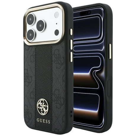 Guess iPhone 17 Pro Max/iPhone 18 Pro Max Deksel 4G Stripe Classic Logos Svart