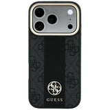 Guess iPhone 17 Pro Max/iPhone 18 Pro Max Deksel 4G Stripe Classic Logos Svart
