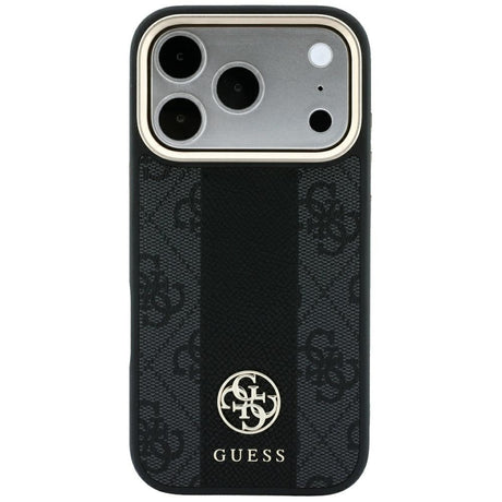 Guess iPhone 17 Pro Max/iPhone 18 Pro Max Deksel 4G Stripe Classic Logos Svart