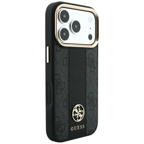 Guess iPhone 17 Pro Max/iPhone 18 Pro Max Deksel 4G Stripe Classic Logos Svart