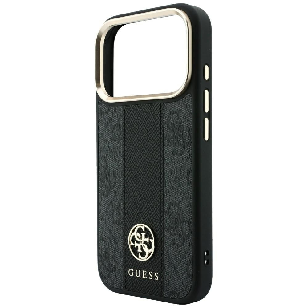 Guess iPhone 17 Pro Max/iPhone 18 Pro Max Deksel 4G Stripe Classic Logos Svart