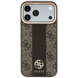Guess iPhone 17 Pro/iPhone 18 Pro Deksel 4G Stripe Classic Logos Brun