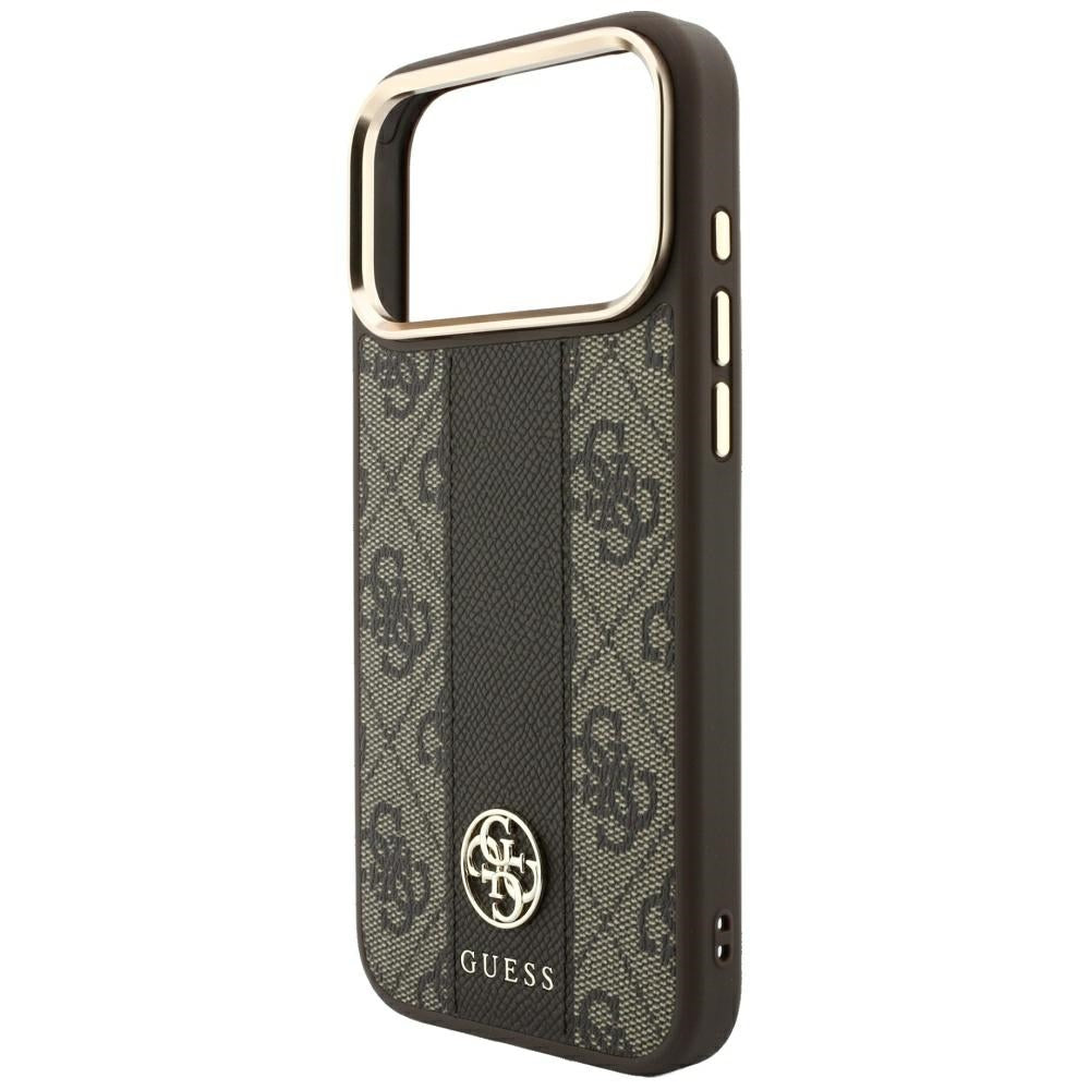Guess iPhone 17 Pro/iPhone 18 Pro Deksel 4G Stripe Classic Logos Brun