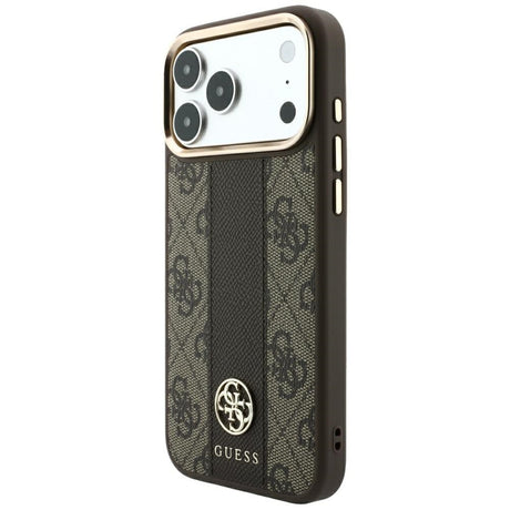 Guess iPhone 17 Pro Max/iPhone 18 Pro Max Deksel 4G Stripe Classic Logos Brun