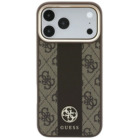 Guess iPhone 17 Pro Max/iPhone 18 Pro Max Deksel 4G Stripe Classic Logos Brun
