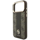 Guess iPhone 17 Pro Max/iPhone 18 Pro Max Deksel 4G Stripe Classic Logos Brun