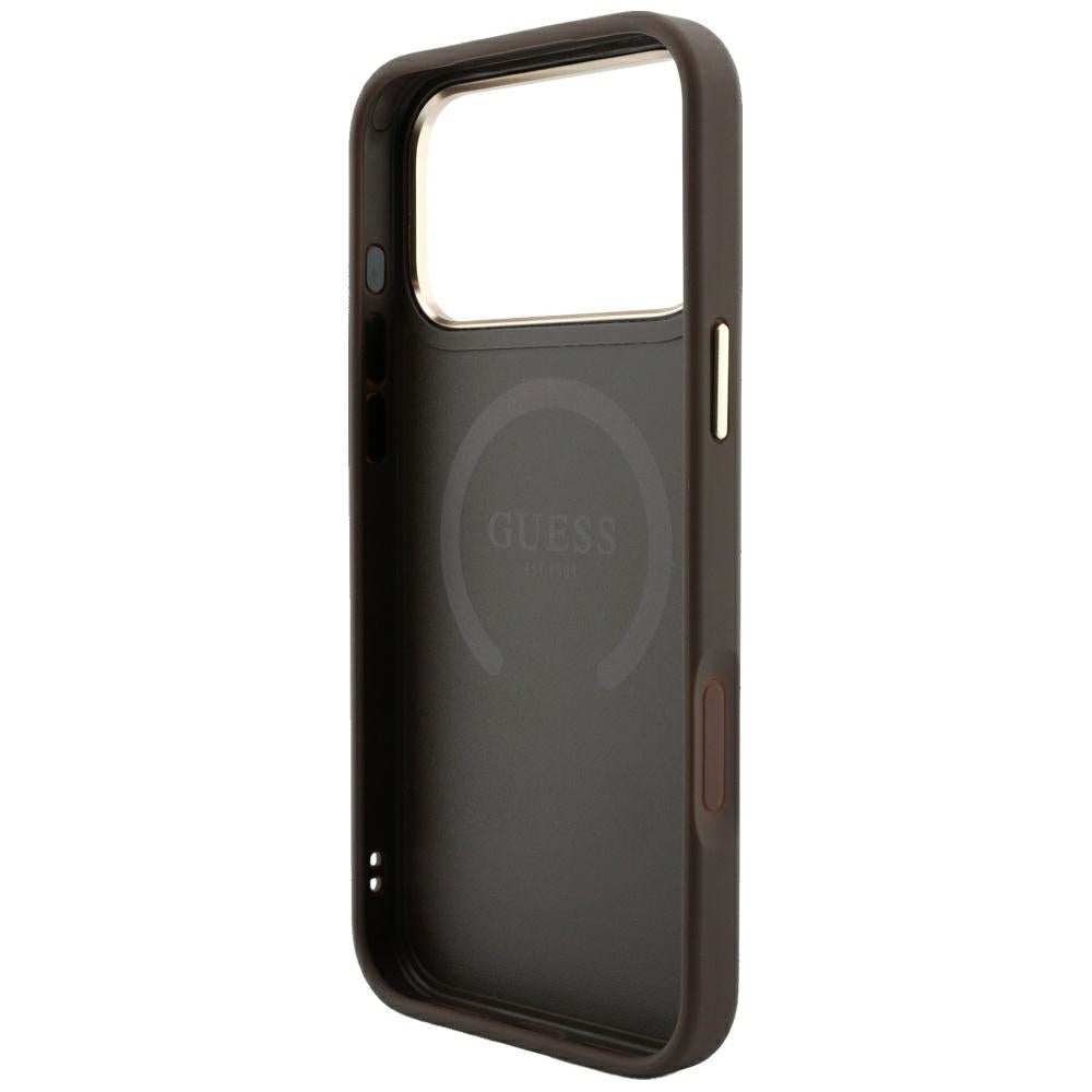 Guess iPhone 17 Pro Max/iPhone 18 Pro Max Deksel 4G Stripe Classic Logos Brun