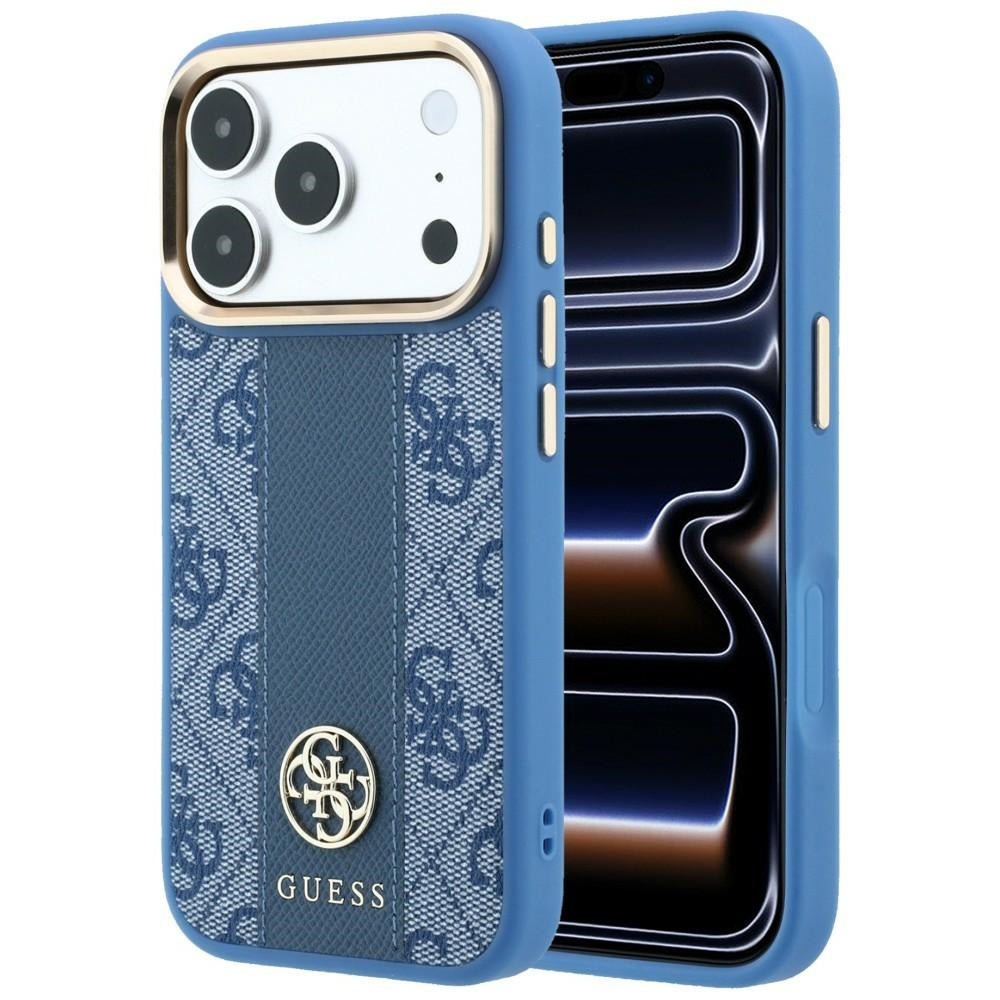 Guess iPhone 17 Pro Max/iPhone 18 Pro Max Deksel 4G Stripe Classic Logos Blå
