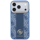 Guess iPhone 17 Pro Max/iPhone 18 Pro Max Deksel 4G Stripe Classic Logos Blå