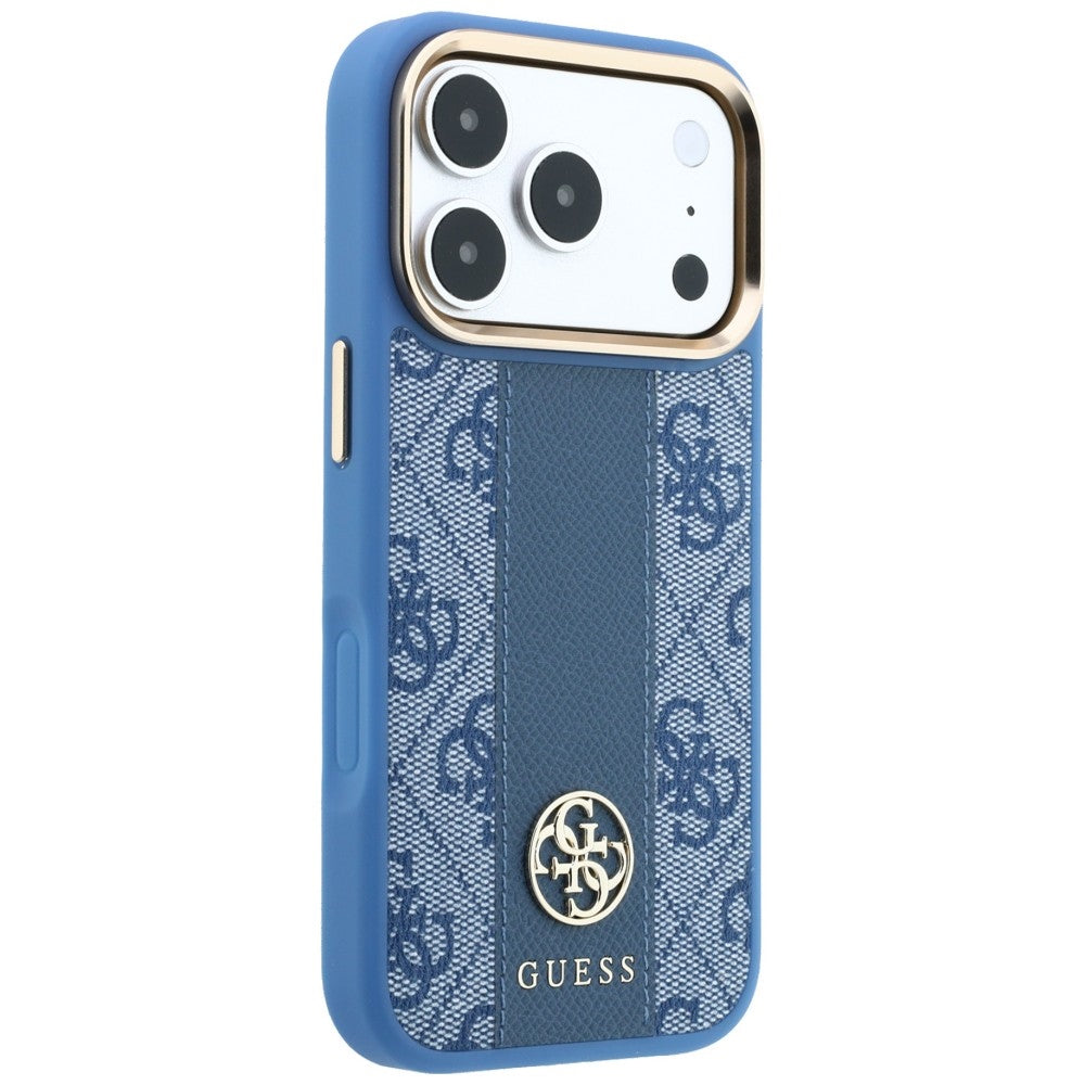 Guess iPhone 17 Pro Max/iPhone 18 Pro Max Deksel 4G Stripe Classic Logos Blå