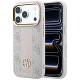 Guess iPhone 17 Pro/iPhone 18 Pro Deksel 4G Stripe Classic Logos Rosa