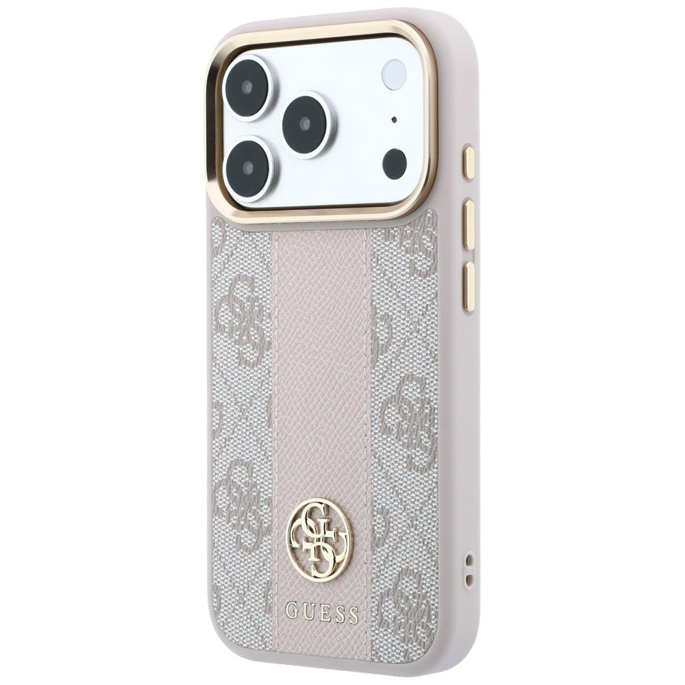 Guess iPhone 17 Pro/iPhone 18 Pro Deksel 4G Stripe Classic Logos Rosa