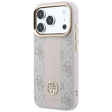 Guess iPhone 17 Pro/iPhone 18 Pro Deksel 4G Stripe Classic Logos Rosa