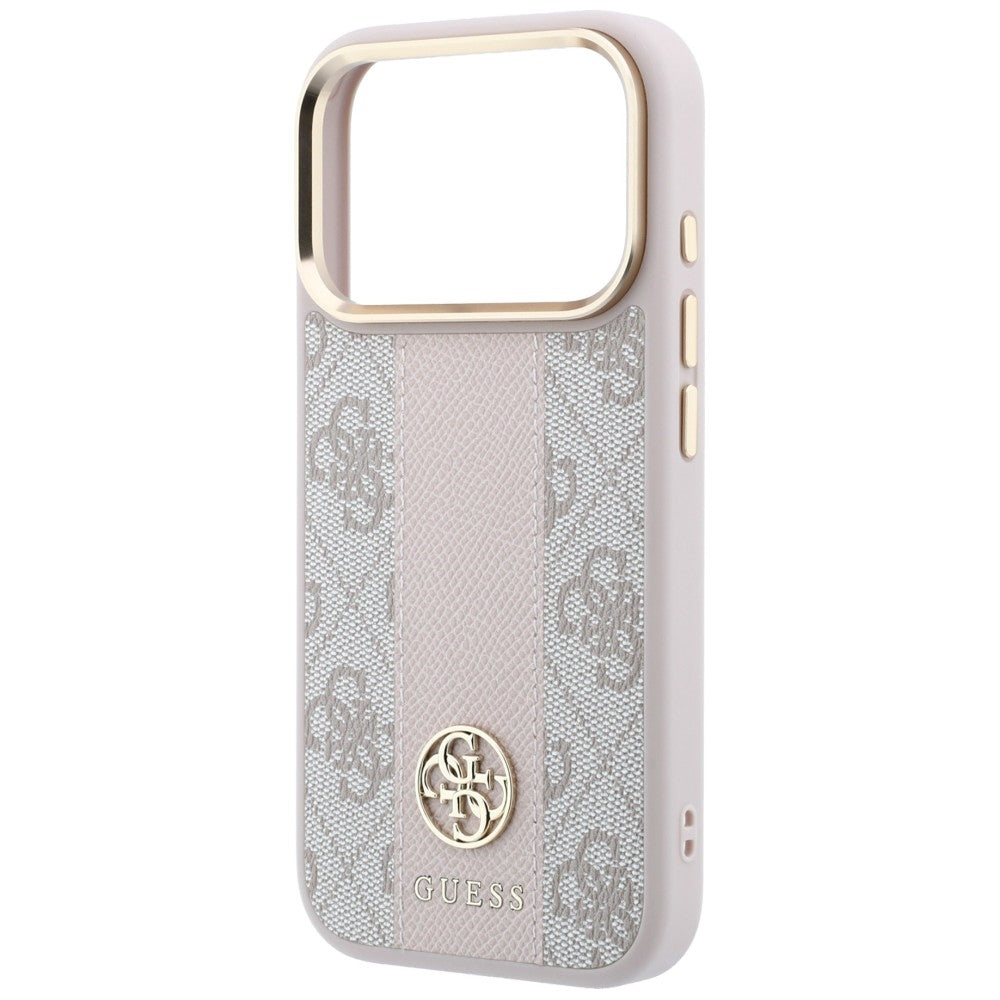 Guess iPhone 17 Pro/iPhone 18 Pro Deksel 4G Stripe Classic Logos Rosa
