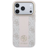 Guess iPhone 17 Pro Max/iPhone 18 Pro Max Deksel 4G Stripe Classic Logos Rosa