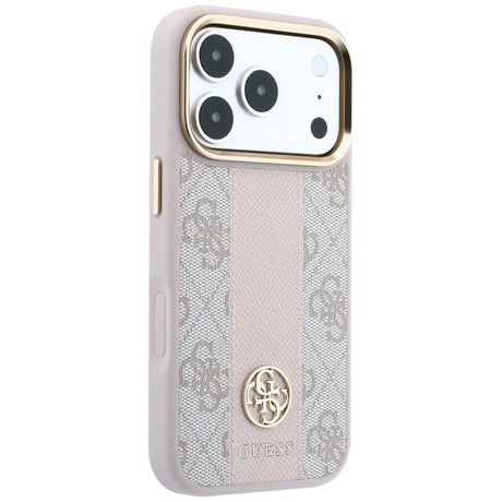 Guess iPhone 17 Pro Max/iPhone 18 Pro Max Deksel 4G Stripe Classic Logos Rosa