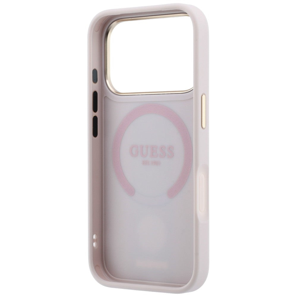 Guess iPhone 17 Pro Max/iPhone 18 Pro Max Deksel 4G Stripe Classic Logos Rosa