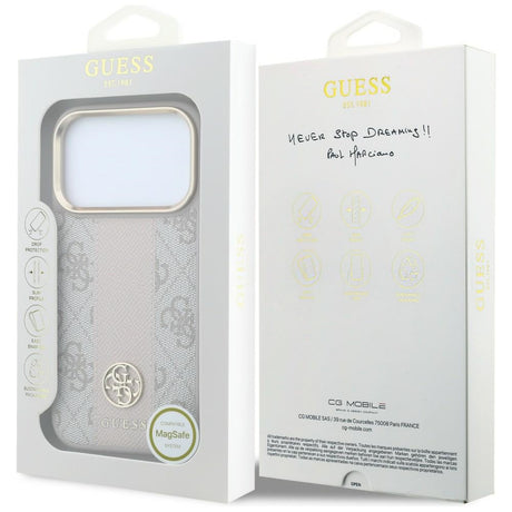 Guess iPhone 17 Pro Max/iPhone 18 Pro Max Deksel 4G Stripe Classic Logos Rosa