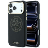 Guess iPhone 17 Pro/iPhone 18 Pro Deksel Perforated 4G Gold Logo Svart