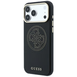 Guess iPhone 17 Pro/iPhone 18 Pro Deksel Perforated 4G Gold Logo Svart