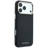 Guess iPhone 17 Pro/iPhone 18 Pro Deksel Perforated 4G Gold Logo Svart