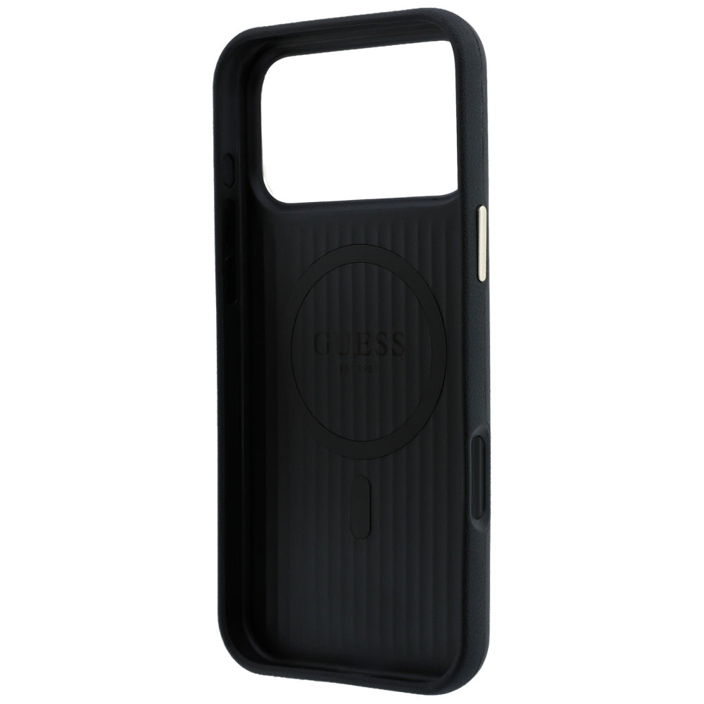 Guess iPhone 17 Pro/iPhone 18 Pro Deksel Perforated 4G Gold Logo Svart
